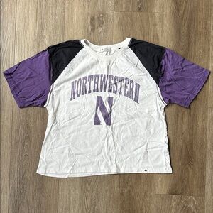Northwestern University Purple and Black Crop Top